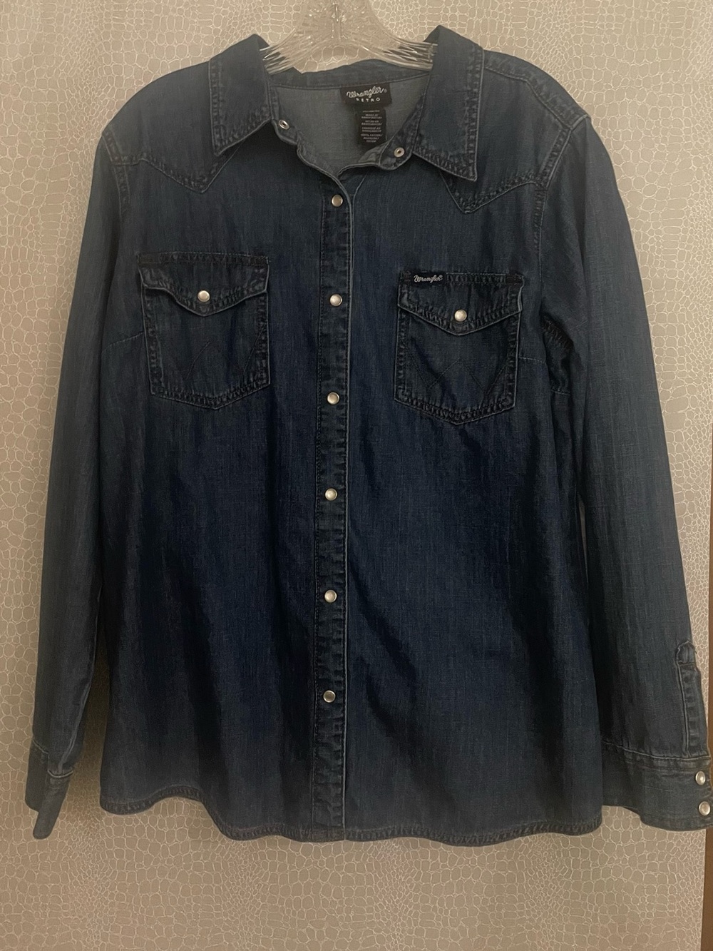 Wrangler Indigo Denim Western Snap-Up Shirt